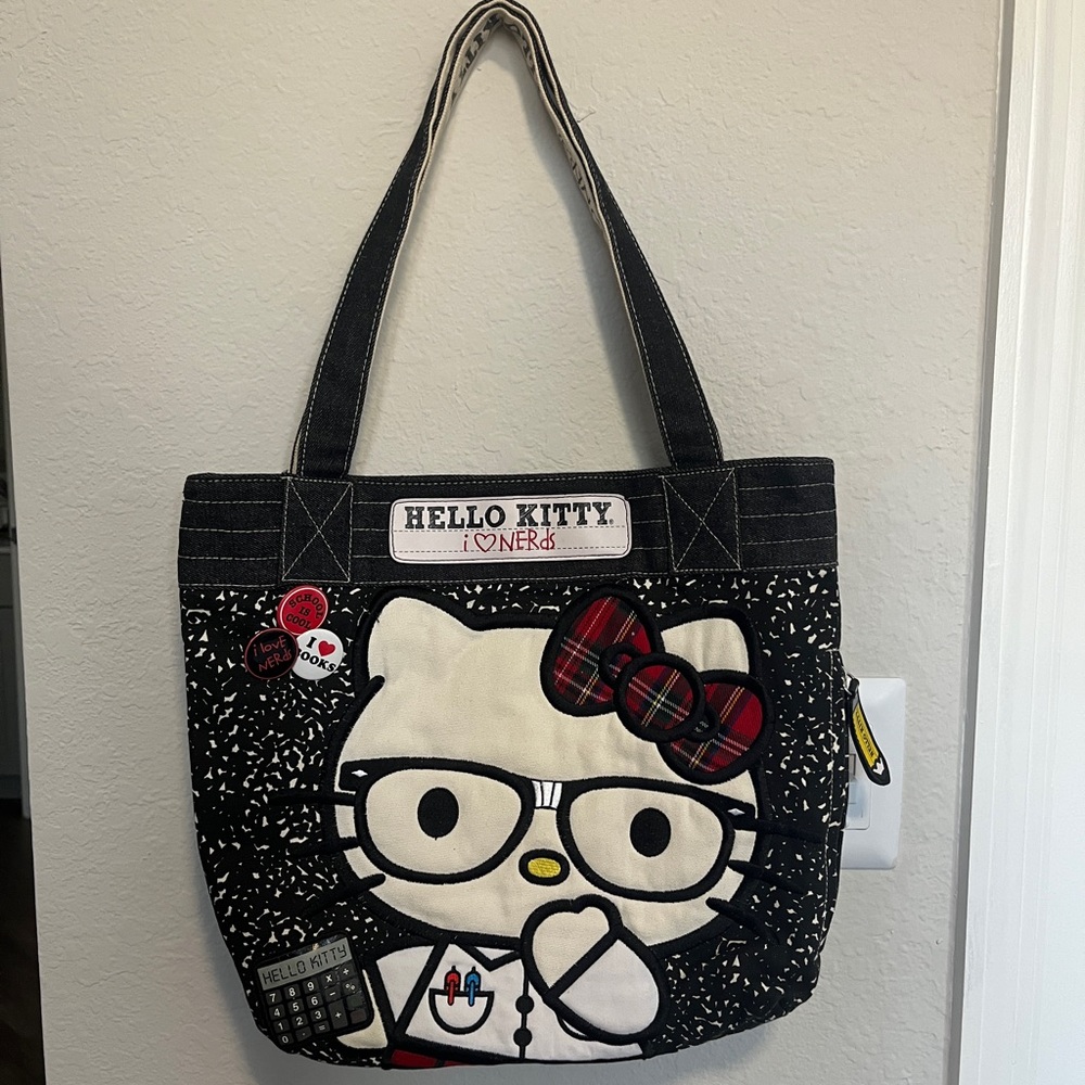 Hello Kitty Black and White Tote Loungefly